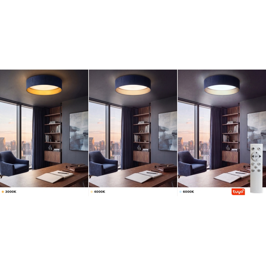 Brilagi - LED-hämardatav laelamp VELVET SMARTIX STARS LED/36W/230V 3000-6000K läbimõõt 55 cm sinine/kuldne Wi-Fi Tuya Beacon + kaugjuhtimispult