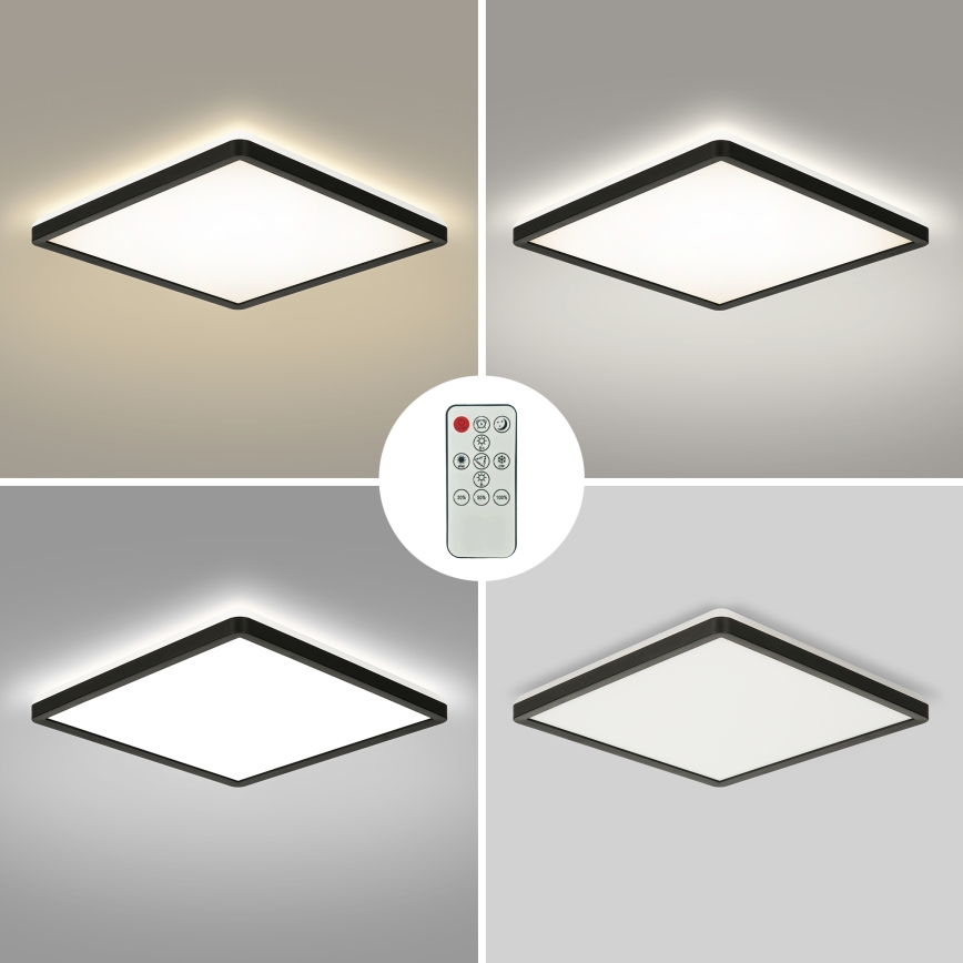Brilagi - LED Hämardatav laevalgusti ULTRA SLIM LED/18W/230V 2700-6500K 30x30 cm must + kaugjuhtimispult