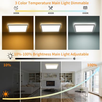 Brilagi - LED reguleeritav laevalgusti ULTRA SLIM LED/18W/230V 2700-6500K 30x30 cm valge + kaugjuhtimispult