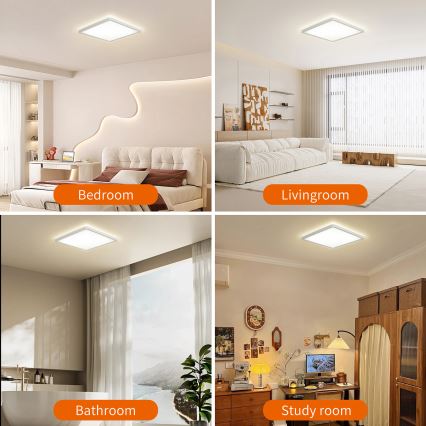 Brilagi - LED reguleeritav laevalgusti ULTRA SLIM LED/18W/230V 2700-6500K 30x30 cm valge + kaugjuhtimispult