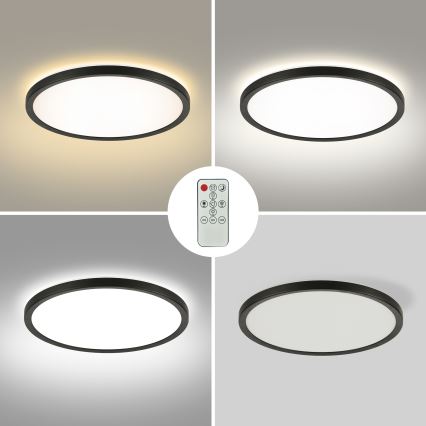 Brilagi - LED Hämardatav laevalgusti ULTRA SLIM LED/18W/230V 2700-6500K d. 30 cm must + kaugjuhtimispult