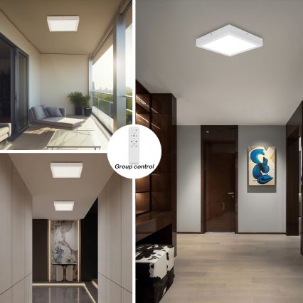 Brilagi - LED Hämardatav laevalgusti vannituppa FRAME SMART LED/24W/230V 30x30 cm 3000-6000K IP44 valge + kaugjuhtimispult