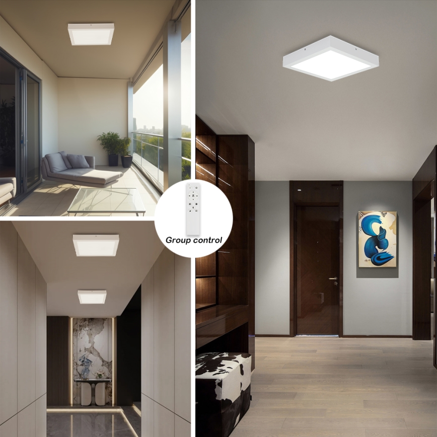 Brilagi - LED Hämardatav laevalgusti vannituppa FRAME SMART LED/24W/230V 30x30 cm 3000-6000K IP44 valge + kaugjuhtimispult