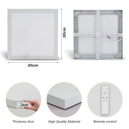 Brilagi - LED Hämardatav laevalgusti vannituppa FRAME SMART LED/24W/230V 30x30 cm 3000-6000K IP44 valge + kaugjuhtimispult