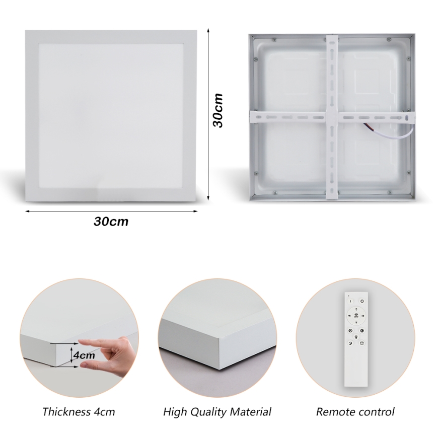 Brilagi - LED Hämardatav laevalgusti vannituppa FRAME SMART LED/24W/230V 30x30 cm 3000-6000K IP44 valge + kaugjuhtimispult