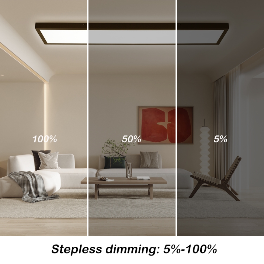 Brilagi - LED Hämardatav laevalgusti vannituppa FRAME SMART LED/50W/230V 30x120 cm 3000-6000K IP44 must + kaugjuhtimispult