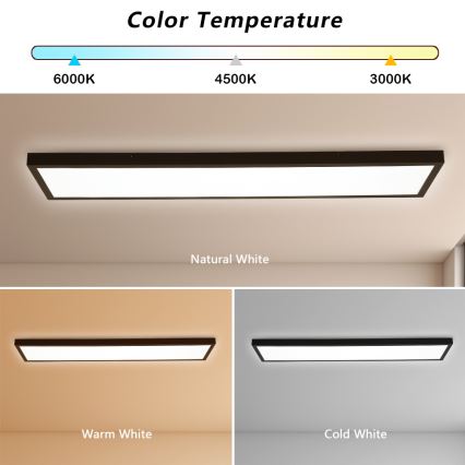 Brilagi - LED Hämardatav laevalgusti vannituppa FRAME SMART LED/50W/230V 30x120 cm 3000-6000K IP44 must + kaugjuhtimispult