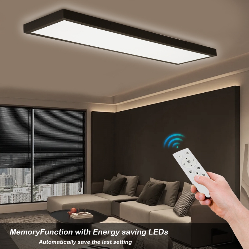 Brilagi - LED Hämardatav laevalgusti vannituppa FRAME SMART LED/50W/230V 30x120 cm 3000-6000K IP44 must + kaugjuhtimispult