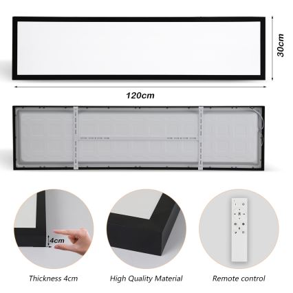 Brilagi - LED Hämardatav laevalgusti vannituppa FRAME SMART LED/50W/230V 30x120 cm 3000-6000K IP44 must + kaugjuhtimispult