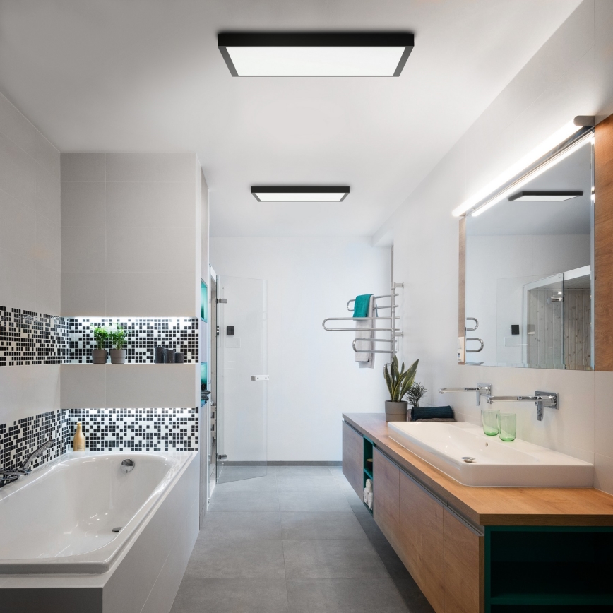 Brilagi - LED Hämardatav laevalgusti vannituppa FRAME SMART LED/50W/230V 60x60 cm 3000-6000K IP44 must + kaugjuhtimispult