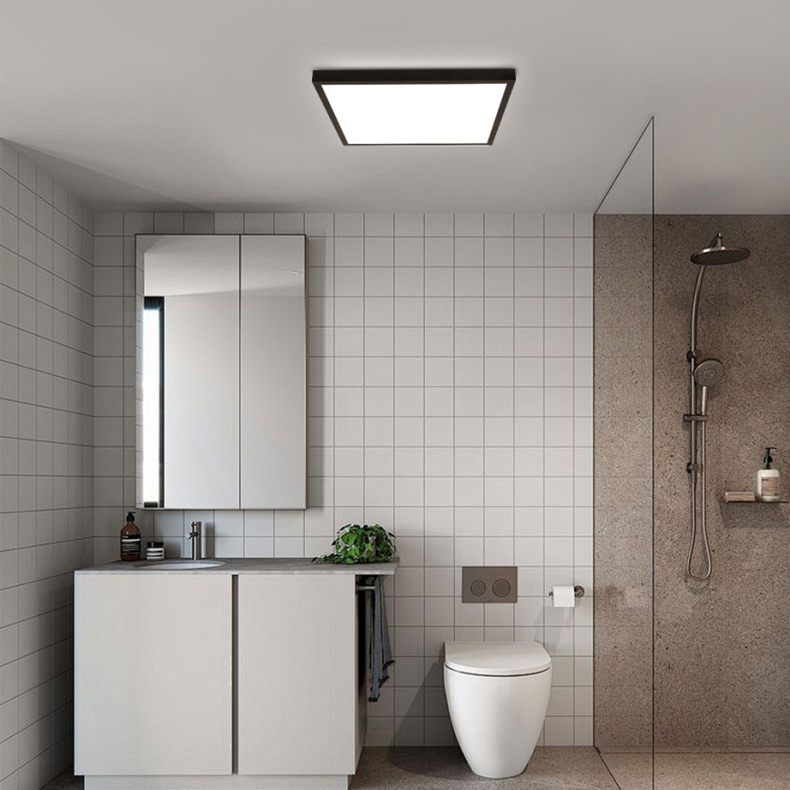 Brilagi - LED Hämardatav laevalgusti vannituppa FRAME SMART LED/50W/230V 60x60 cm 3000-6000K IP44 must + kaugjuhtimispult