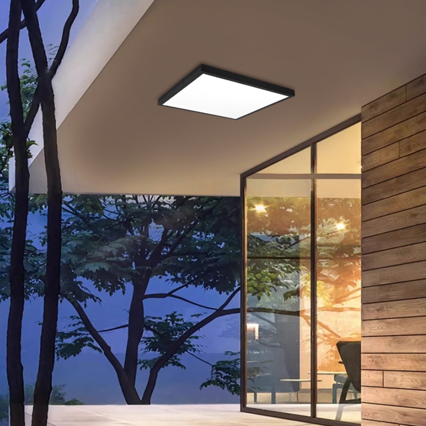 Brilagi - LED Hämardatav laevalgusti vannituppa FRAME SMART LED/50W/230V 60x60 cm 3000-6000K IP44 must + kaugjuhtimispult