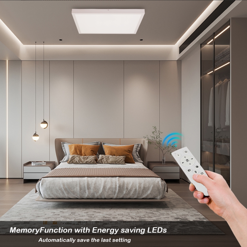 Brilagi - LED Hämardatav laevalgusti vannituppa FRAME SMART LED/50W/230V 60x60 cm 3000-6000K IP44 valge + kaugjuhtimispult