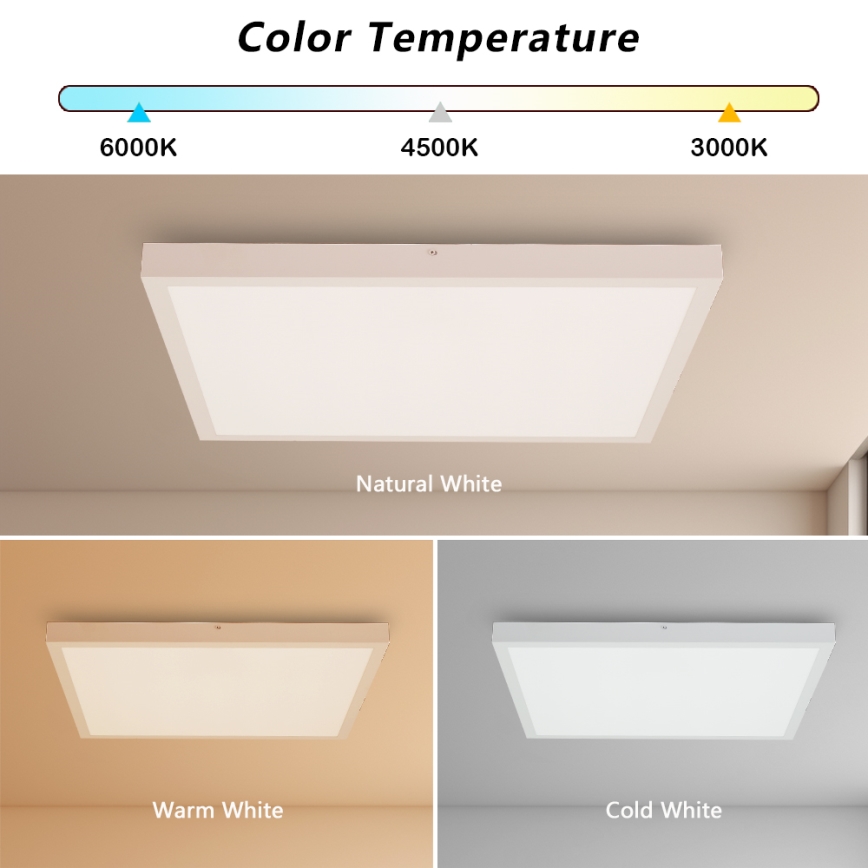 Brilagi - LED Hämardatav laevalgusti vannituppa FRAME SMART LED/50W/230V 60x60 cm 3000-6000K IP44 valge + kaugjuhtimispult
