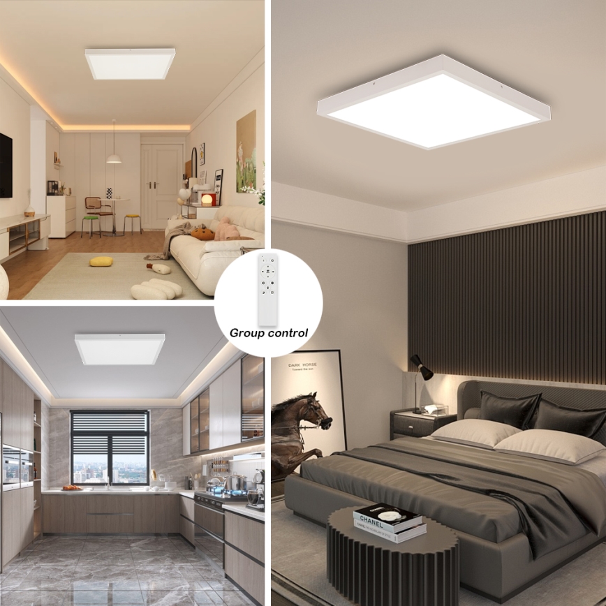 Brilagi - LED Hämardatav laevalgusti vannituppa FRAME SMART LED/50W/230V 60x60 cm 3000-6000K IP44 valge + kaugjuhtimispult