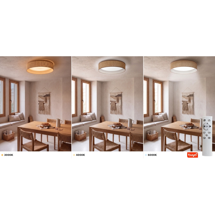 Brilagi - hämardatav LED-laelamp VELVET SMARTIX STARS LED/24W/230V 3000-6000K läbimõõt 45 cm beež Wi-Fi Tuya Beacon + kaugjuhtimispult