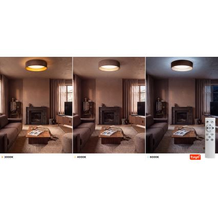 Brilagi - hämardatav LED-laelamp VELVET SMARTIX STARS LED/24W/230V 3000-6000K läbimõõt 45 cm pruun/kuldne Wi-Fi Tuya Beacon + kaugjuhtimispult