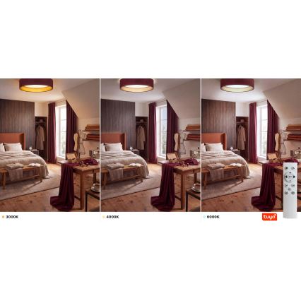 Brilagi - LED hämardatav laelamp VELVET SMARTIX STARS LED/36W/230V 3000-6000K läbimõõt 55 cm veinipunane/kuldne Wi-Fi Tuya Beacon + kaugjuhtimispult