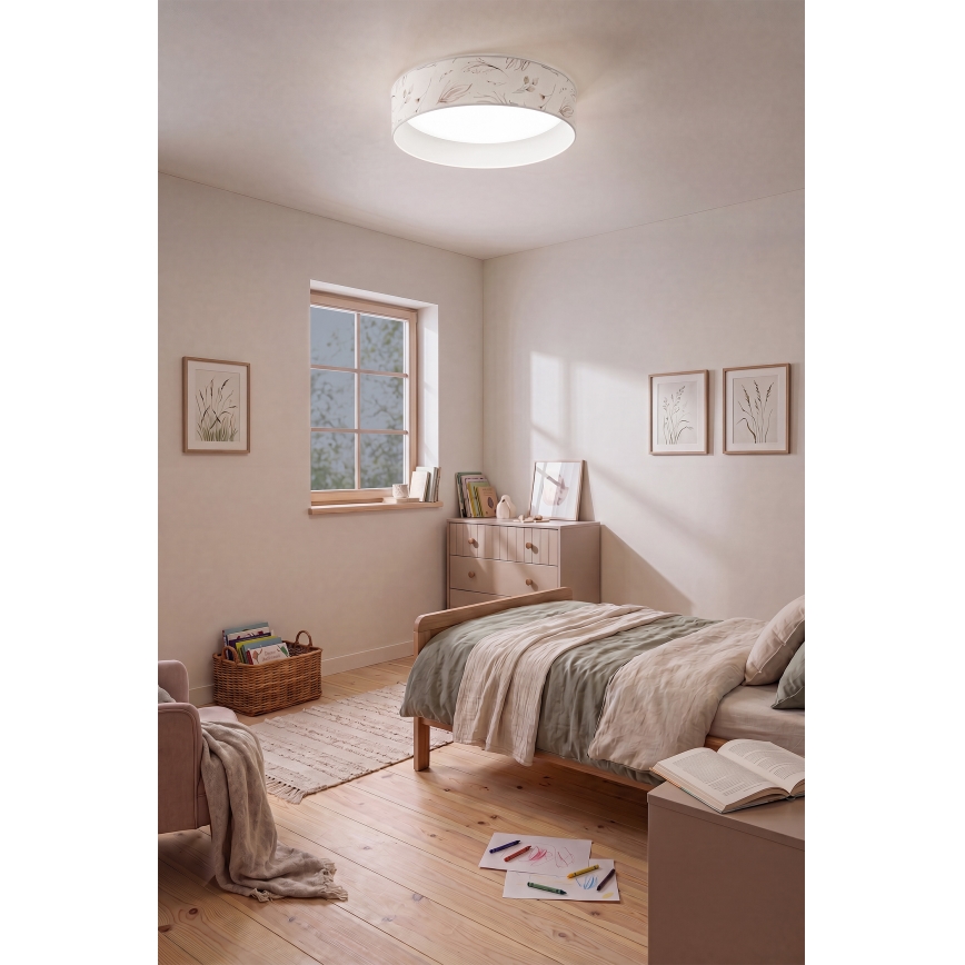 Brilagi - LED-hämardatav laevalgusti VELVET SMARTIX LED/36W/230V 3000-6000K läbimõõt 55 cm valge/lillemustriga Wi-Fi Tuya Beacon + kaugjuhtimispult
