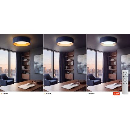 Brilagi - LED hämardatav laelamp VELVET SMARTIX LED/36W/230V 3000-6000K läbimõõt 55 cm sinine/kuldne Wi-Fi Tuya Beacon + kaugjuhtimispult