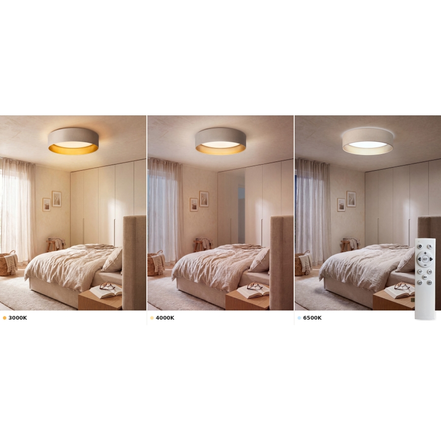 Brilagi - LED hämardatav laelamp VELVET SMART VARI LED/24W/230V 3000-6500K Ø 45 cm kreemjas/kuldne + kaugjuhtimispult