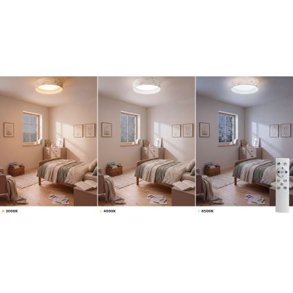 BRILAGI - hämardatav LED-laelamp VELVET SMART VARI LED/24W/230V 3000–6500K Ø 45 cm valge/lillemustriga + kaugjuhtimispult