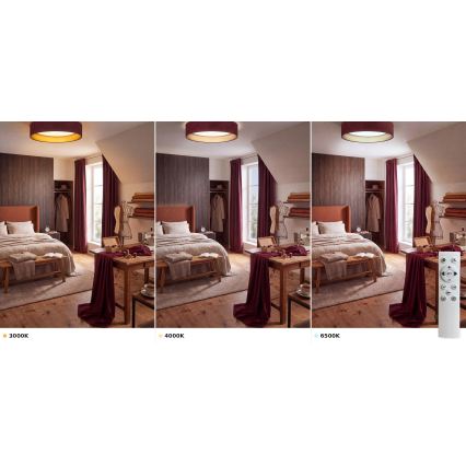 Brilagi - Hämardatav LED-laelamp VELVET SMART VARI LED/24W/230V 3000-6500K, läbimõõt 45 cm, veinipunane/kuldne + kaugjuhtimispult