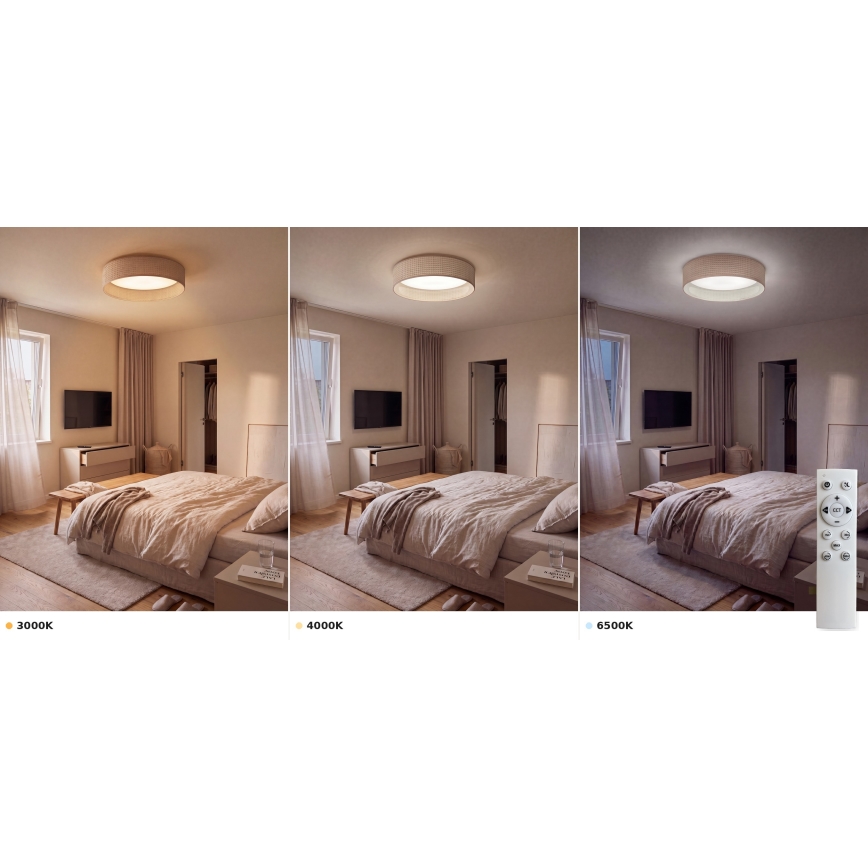 Brilagi - hämardatav LED-laevalgusti VELVET SMART VARI LED/36W/230V 3000-6500K läbimõõt 55 cm beež + kaugjuhtimispult