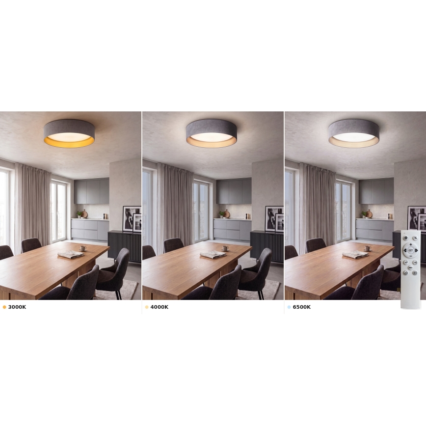 BRILAGI - LED-hämardatav laelamp VELVET SMART VARI LED/36W/230V 3000-6500K läbimõõt 55 cm hall/kuldne + kaugjuhtimispult