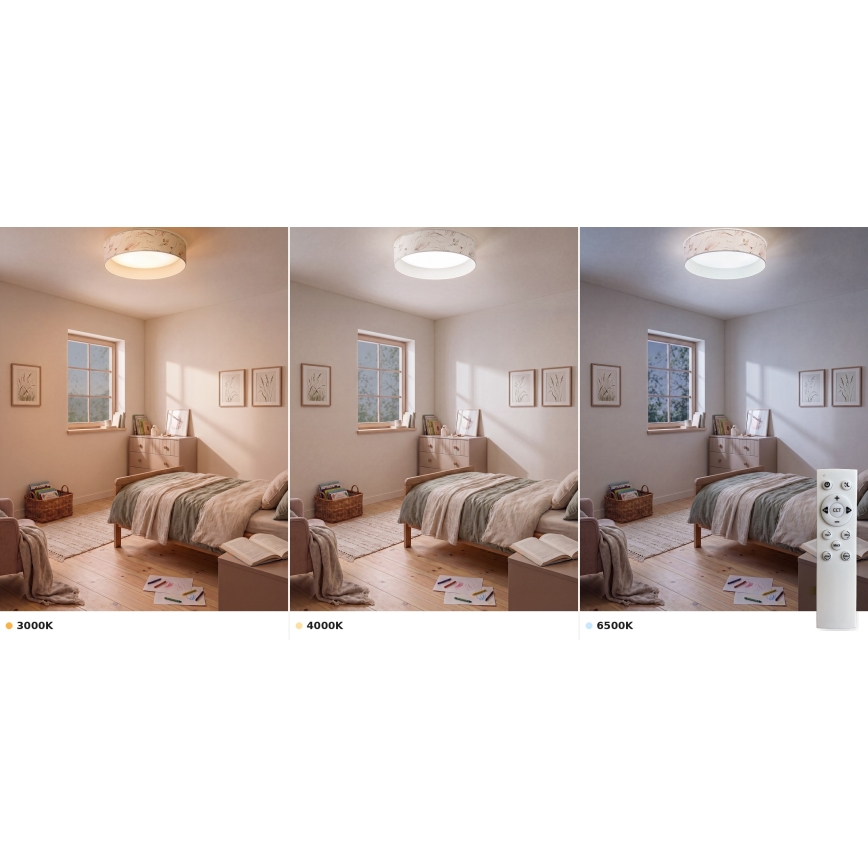 Brilagi - LED-hämardatav laelamp VELVET SMART VARI LED/36W/230V 3000-6500K läbimõõt 55 cm valge/lilled + kaugjuhtimispult