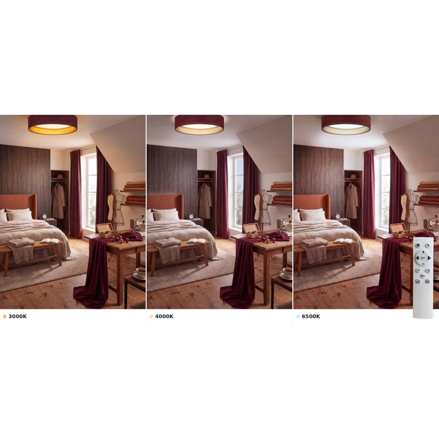 Brilagi - hämardatav LED-laelamp VELVET SMART VARI LED/36W/230V 3000-6500K läbimõõt 55 cm veinipunane/kuldne + kaugjuhtimispult