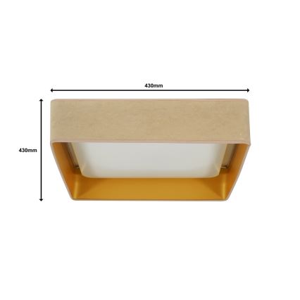 Brilagi - LED Hämardatav laevalgusti VELVET SQUARE LED/24W/230V 3000/4000/6500K + kaugjuhtimispult beež