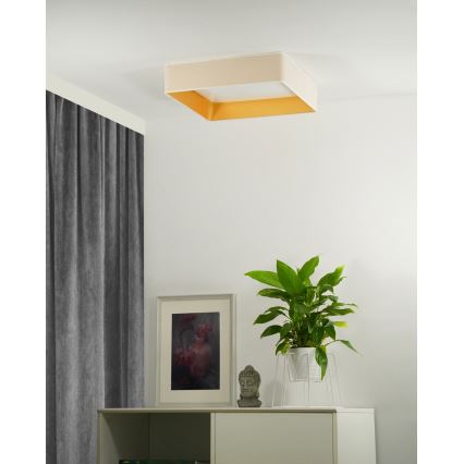 Brilagi - LED Hämardatav laevalgusti VELVET SQUARE LED/24W/230V 3000/4000/6500K + kaugjuhtimispult kreemikas