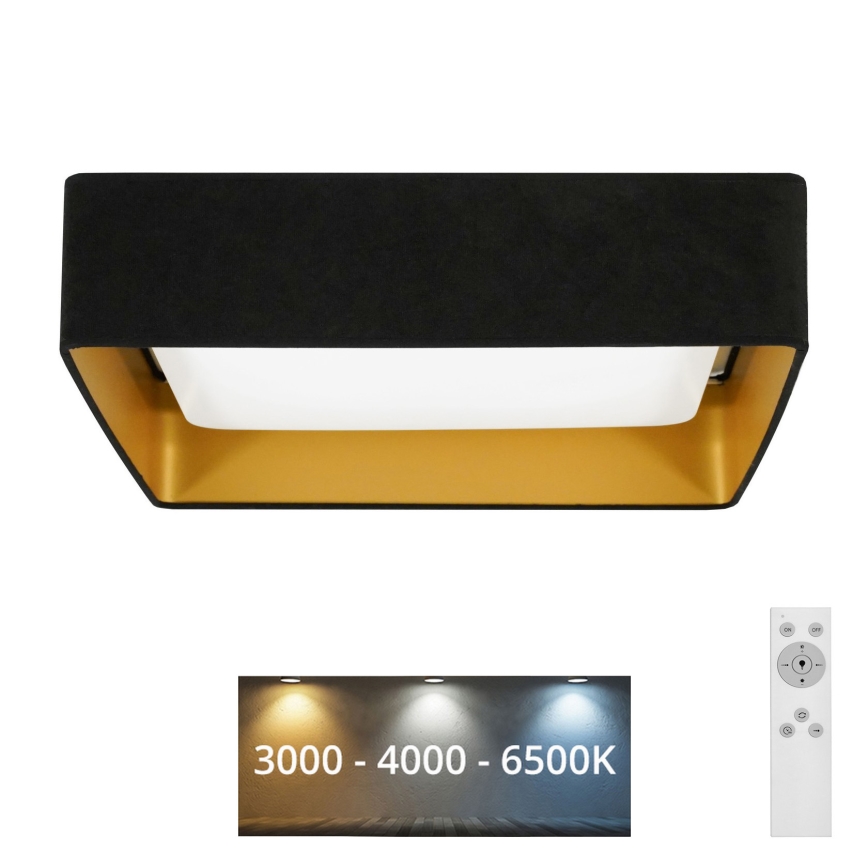 Brilagi - LED Hämardatav laevalgusti VELVET SQUARE LED/24W/230V 3000/4000/6500K + kaugjuhtimispult must