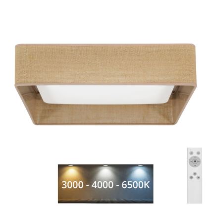 Brilagi - LED Hämardatav laevalgusti VELVET SQUARE LED/24W/230V 3000/4000/6500K + kaugjuhtimispult pruun