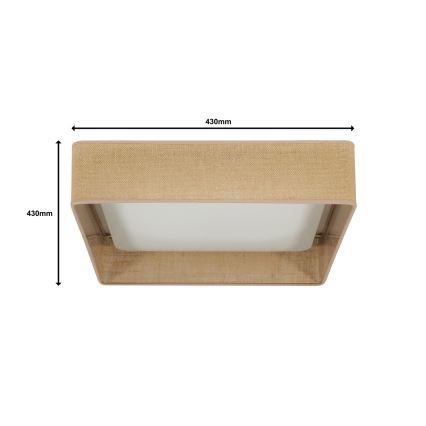 Brilagi - LED Hämardatav laevalgusti VELVET SQUARE LED/24W/230V 3000/4000/6500K + kaugjuhtimispult pruun