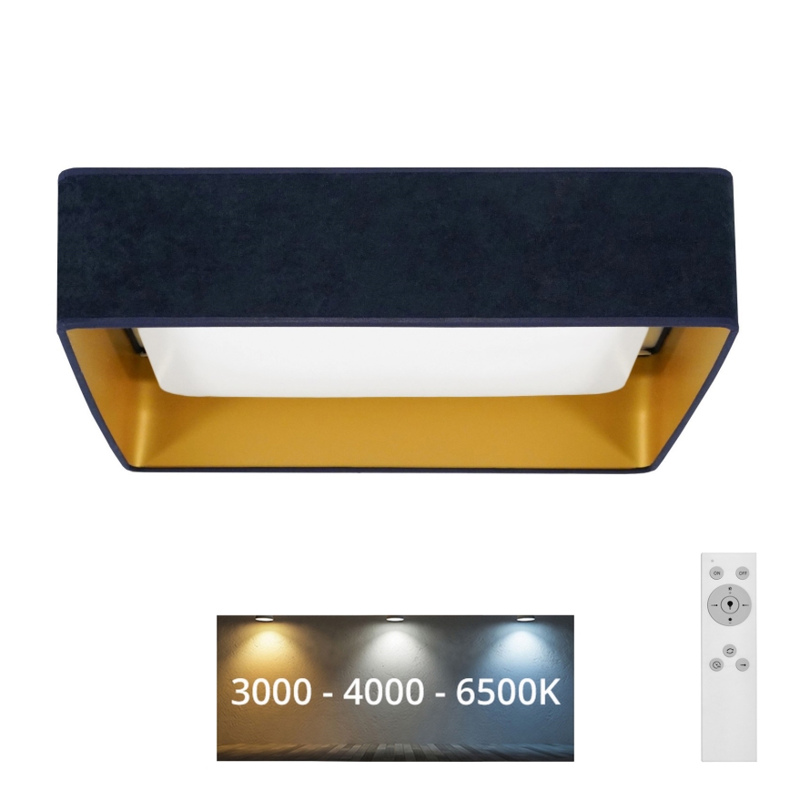 Brilagi - LED Hämardatav laevalgusti VELVET SQUARE LED/24W/230V 3000/4000/6500K + kaugjuhtimispult tumesinine