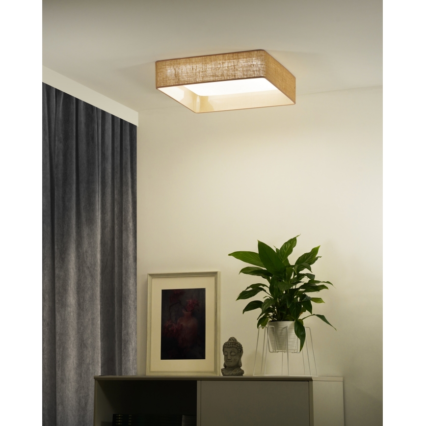 Brilagi - LED hämardatav laelamp VELVET SQUARE SMART LED/36W/230V 60x60 cm 2700-6500K Wi-Fi Tuya + kaugjuhtimispult pruun