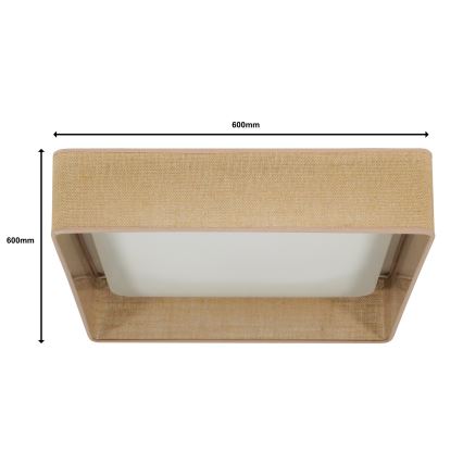 Brilagi - LED hämardatav laelamp VELVET SQUARE SMART LED/36W/230V 60x60 cm 2700-6500K Wi-Fi Tuya + kaugjuhtimispult pruun