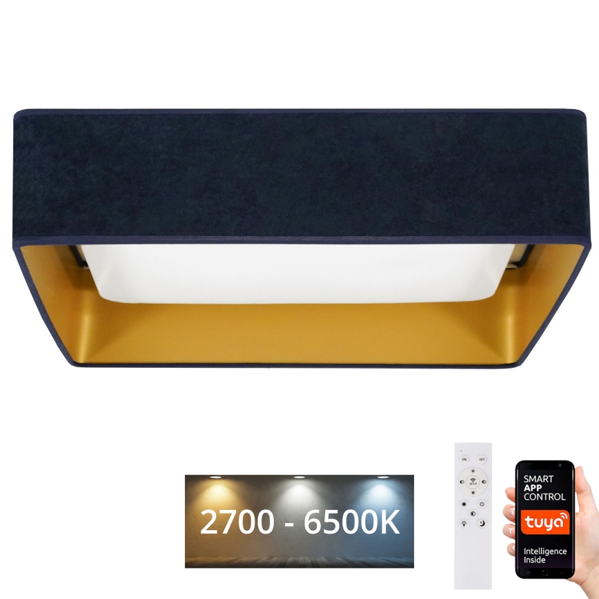 Brilagi - Hämardatav LED laelamp VELVET SQUARE SMART LED/36W/230V 60x60 cm 2700-6500K Wi-Fi Tuya + kaugjuhtimispult tumesinine