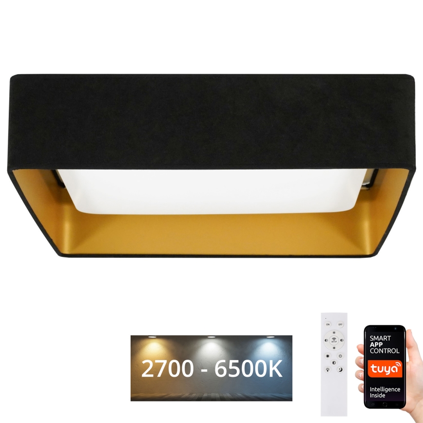 Brilagi - VELVET SQUARE SMART hämardatav LED/36W/230V 60x60 cm 2700-6500K Wi‑Fi Tuya + puldiga must