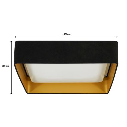 Brilagi - VELVET SQUARE SMART hämardatav LED/36W/230V 60x60 cm 2700-6500K Wi‑Fi Tuya + puldiga must