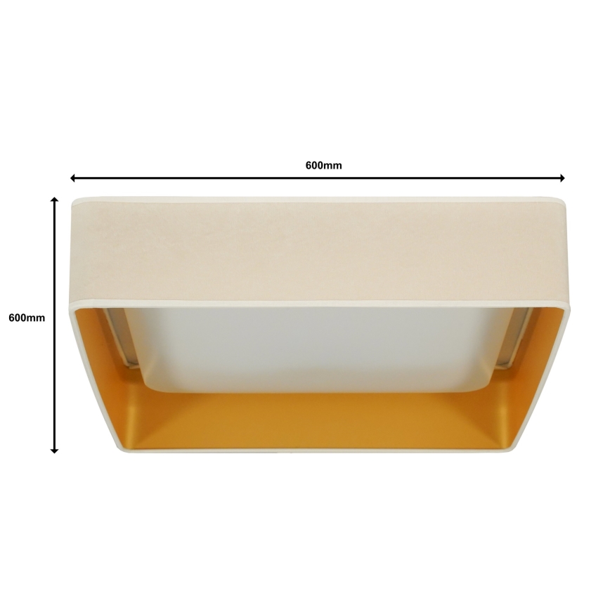 Brilagi - LED Hämardatav laevalgusti VELVET SQUARE SMART LED/36W/230V 2700-6500K Wi-Fi Tuya + kaugjuhtimispult kreemikas