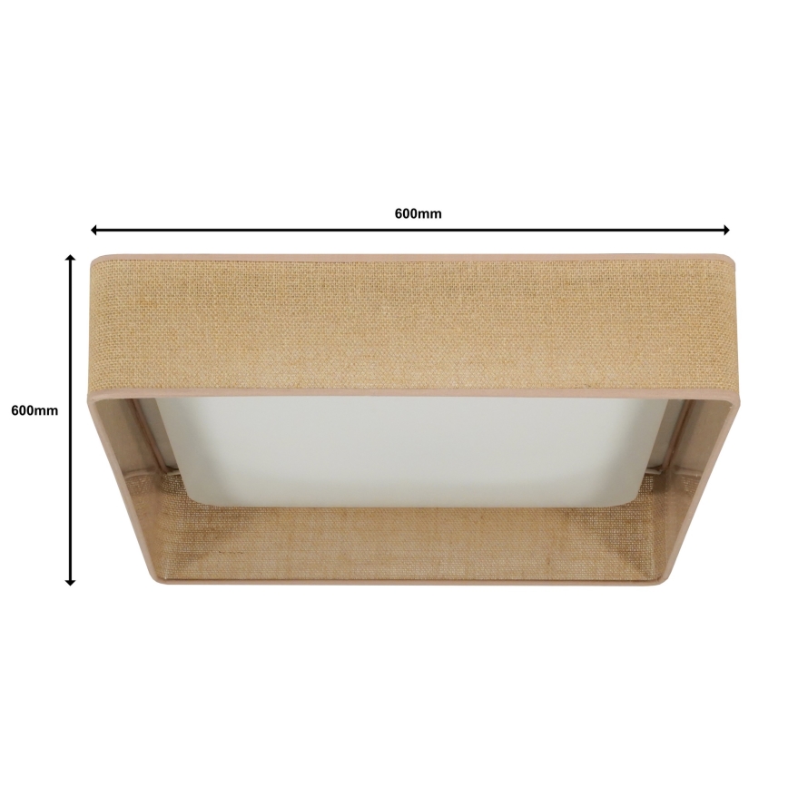Brilagi - LED Hämardatav laevalgusti VELVET SQUARE SMART LED/36W/230V 2700-6500K Wi-Fi Tuya + kaugjuhtimispult pruun