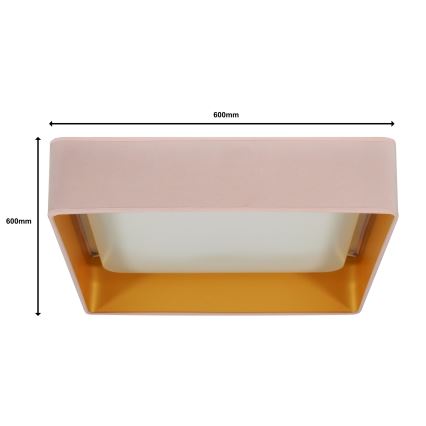 Brilagi - LED Hämardatav laevalgusti VELVET SQUARE SMART LED/36W/230V 2700-6500K Wi-Fi Tuya + kaugjuhtimispult roosa