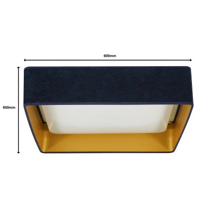 Brilagi - LED Hämardatav laevalgusti VELVET SQUARE SMART LED/36W/230V 2700-6500K Wi-Fi Tuya + kaugjuhtimispult tumesinine