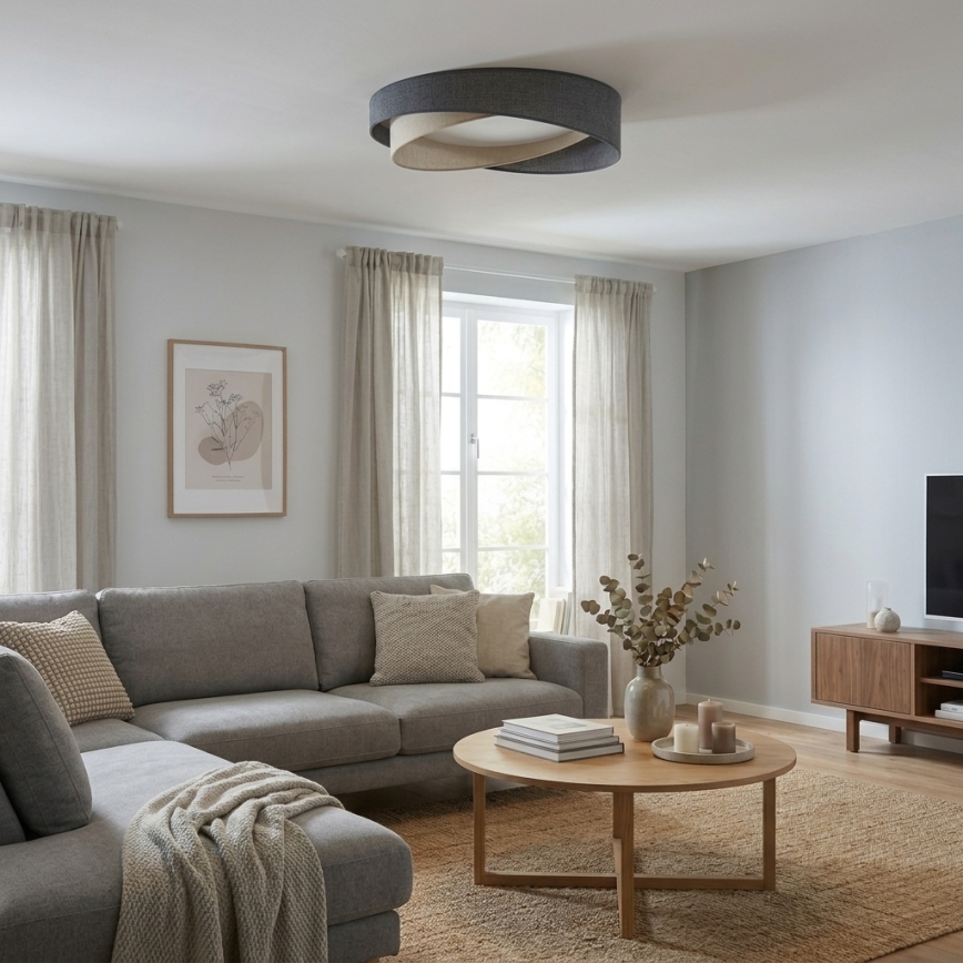 BRILAGI - LED Hämardatav laelamp VELVET TWIST LED/36W/230V 3000-6000K läbimõõt 65 cm Wi-Fi Tuya Beacon hall/kreemjas + kaugjuhtimispult