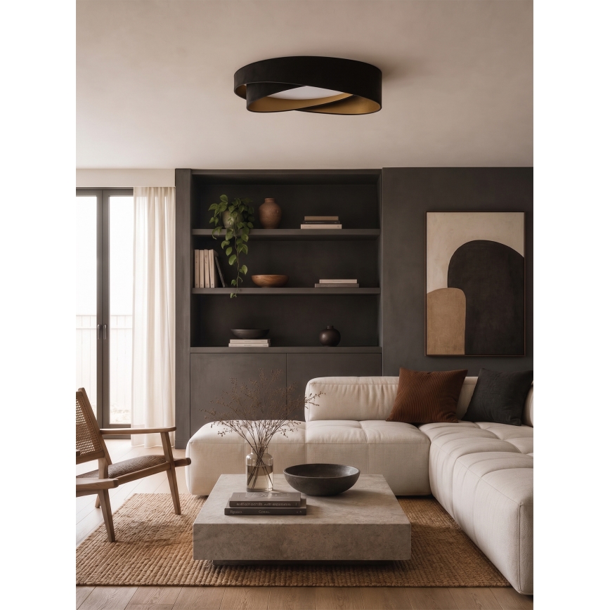 BRILAGI - Hämardatav laelamp VELVET TWIST LED/36W/230V 3000-6000K läbimõõt 65 cm Wi-Fi Tuya Beacon must/kuldne + kaugjuhtimine