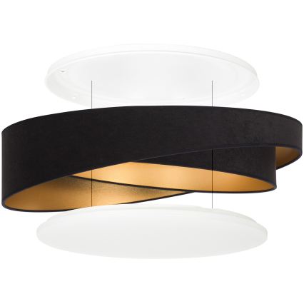 BRILAGI - Hämardatav laelamp VELVET TWIST LED/36W/230V 3000-6000K läbimõõt 65 cm Wi-Fi Tuya Beacon must/kuldne + kaugjuhtimine