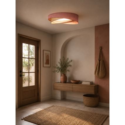 BRILAGI - LED hämardatav laelamp VELVET TWIST LED/36W/230V 3000-6000K läbimõõt 65 cm Wi-Fi Tuya Beacon roosa/kreem + kaugjuhtimispult